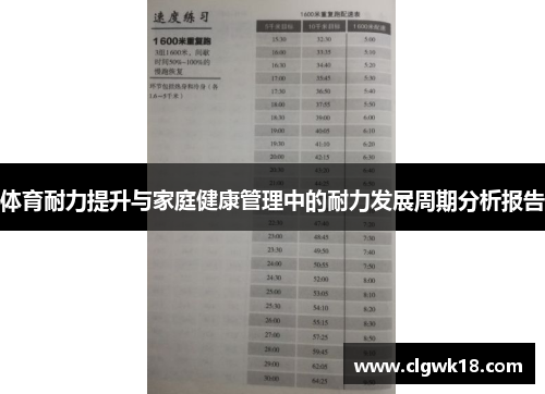 体育耐力提升与家庭健康管理中的耐力发展周期分析报告
